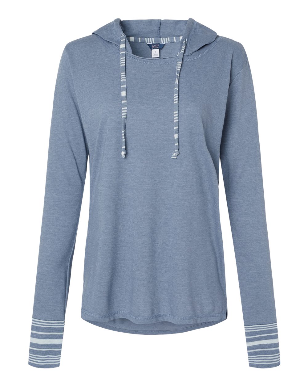 Women's Heathered Jersey Hooded Tunic - Front - B16552253 - Stonewash