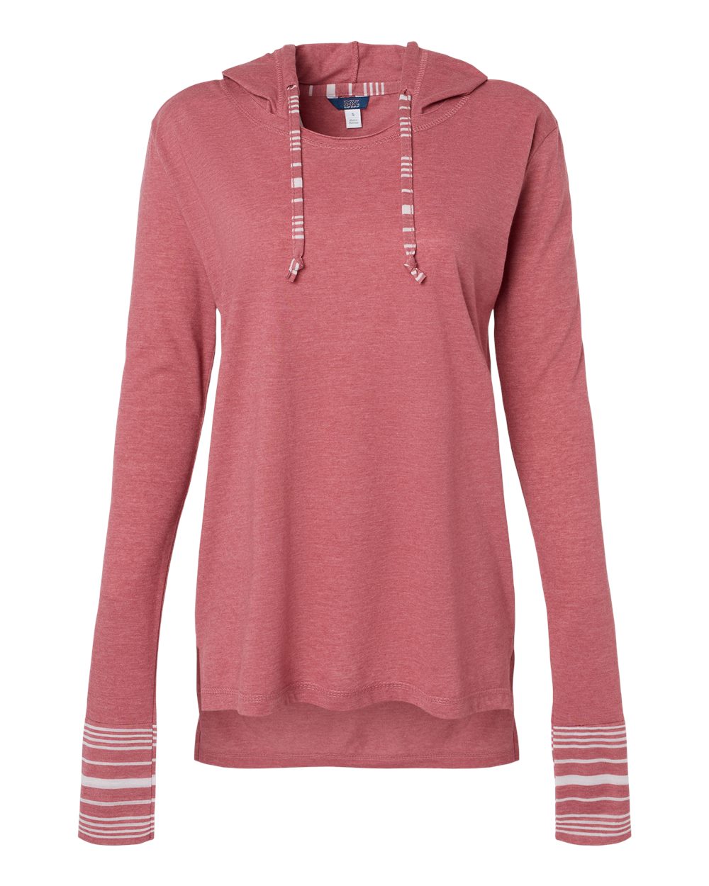 Women's Heathered Jersey Hooded Tunic - Front - B16552313 - Dusty Rose