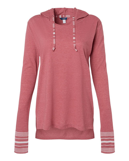Women's Heathered Jersey Hooded Tunic - Front - B16552313 - Dusty Rose