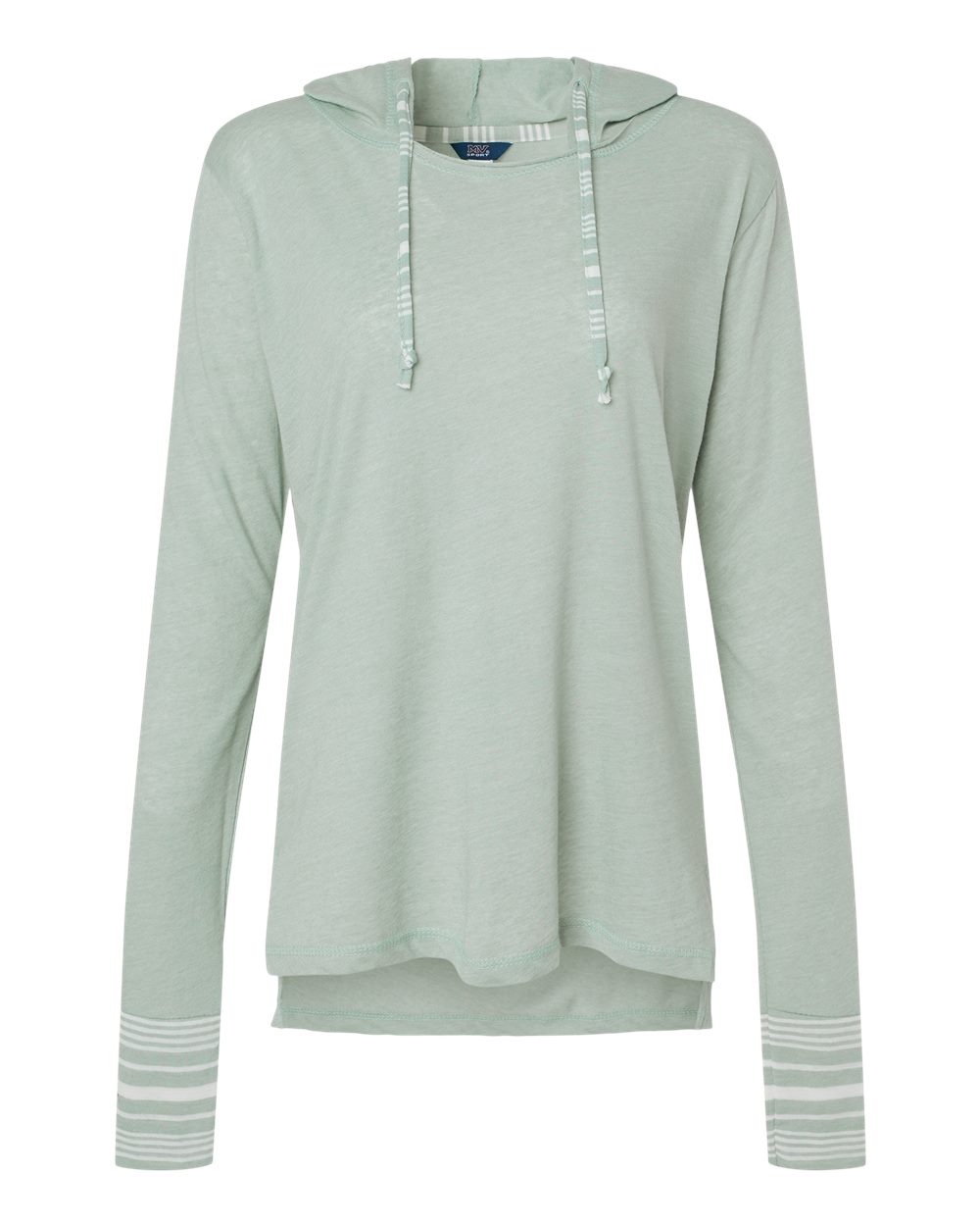 Women's Heathered Jersey Hooded Tunic - Front - B16552653 - Greenstone