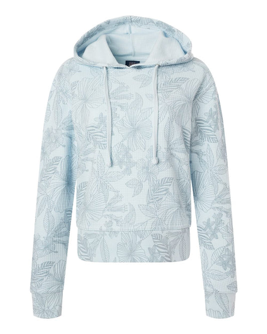 Women's Maddie Floral Print Hooded Sweatshirt - Front - B17152253 - Arctic Blue