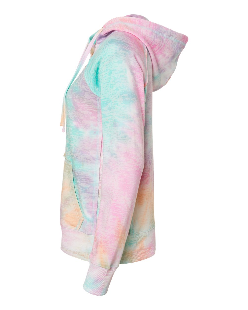 Women’s Courtney Burnout V-Notch Hooded Sweatshirt - DirectSide - B82452983 - Rainbow Sorbet