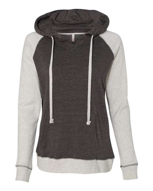 Women’s Harper Raglan Hooded Sweatshirt - Front - B82752093 - Ash/ Charcoal