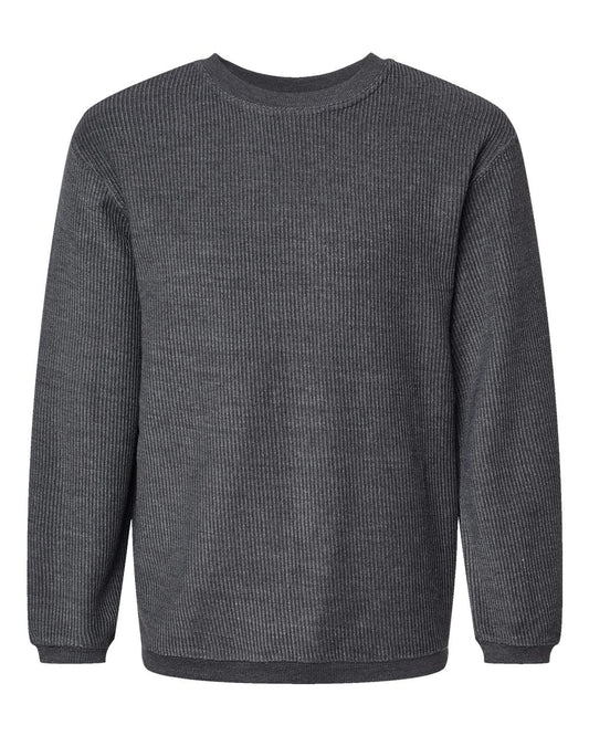 Unisex Corded Crewneck Sweatshirt - Front - B05952582 - Charcoal