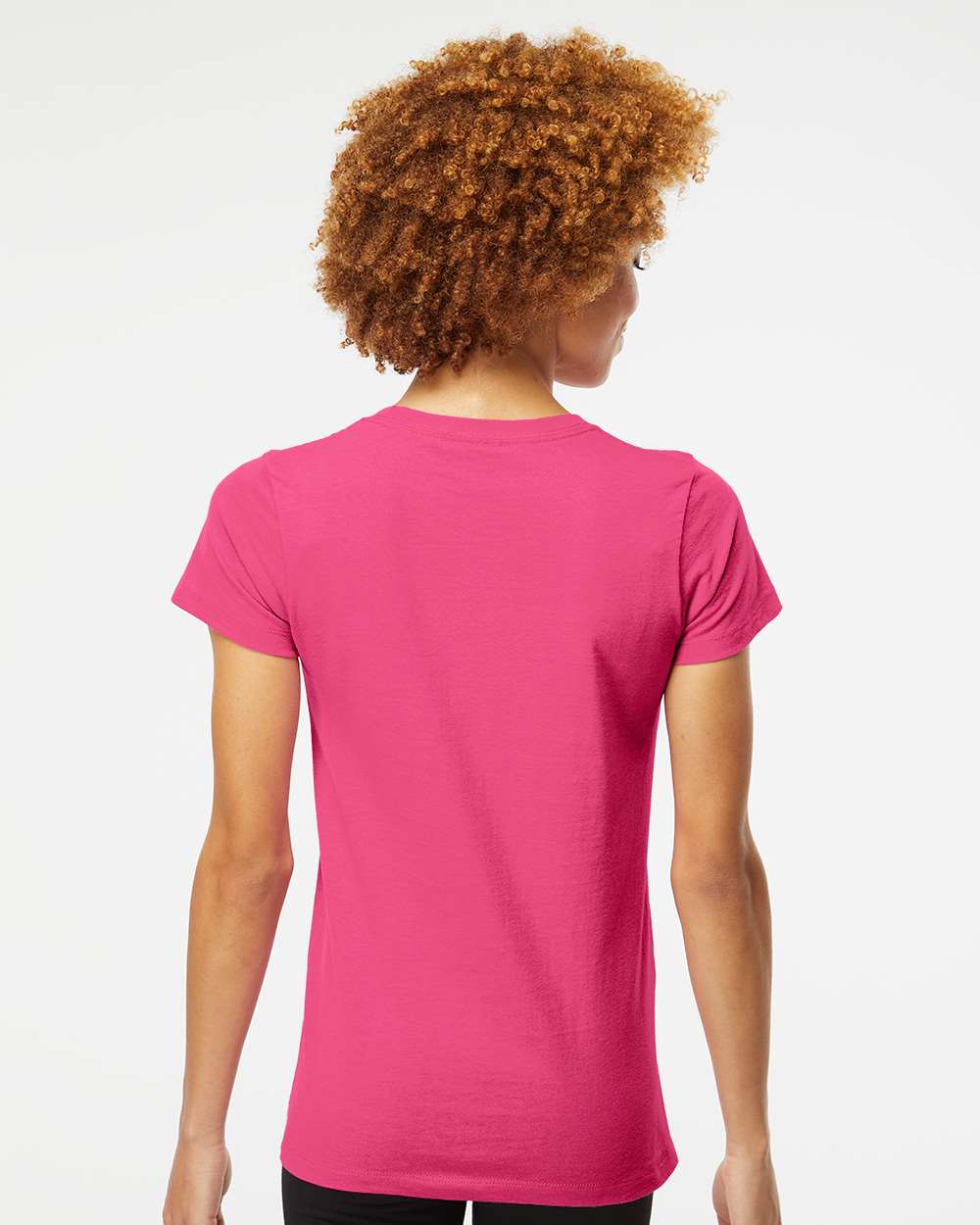 Women's Gold Soft Touch T-Shirt - OnModelBack - B01642692 - Heliconia