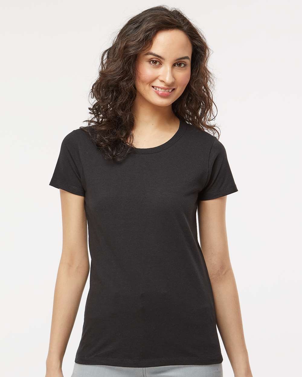 Women's Gold Soft Touch T-Shirt - OnModelFront - B01642502 - Black