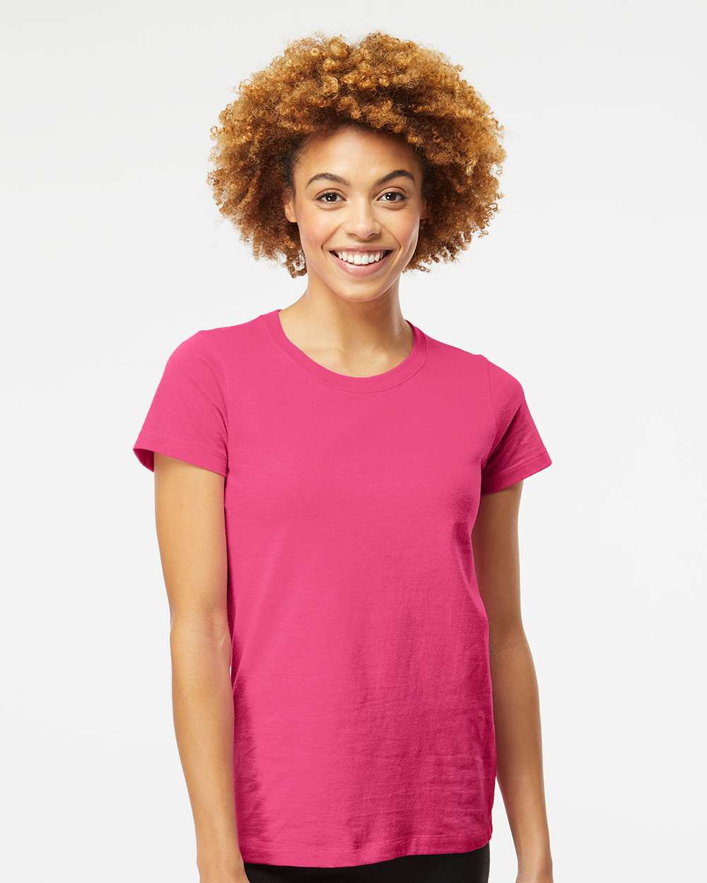 Women's Gold Soft Touch T-Shirt - OnModelFront - B01642692 - Heliconia