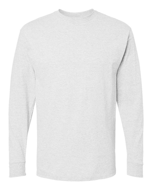 Unisex Gold Soft Touch Long Sleeve T-Shirt - Front - B01742023 - Ash
