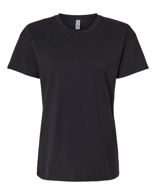 Women's Cotton Relaxed T-Shirt - Front - B03418502 - Black