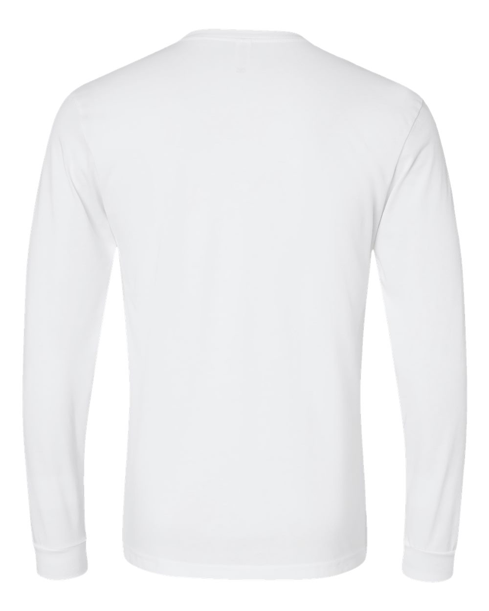 Unisex CVC Long Sleeve T-Shirt - Back - B03618002 - White