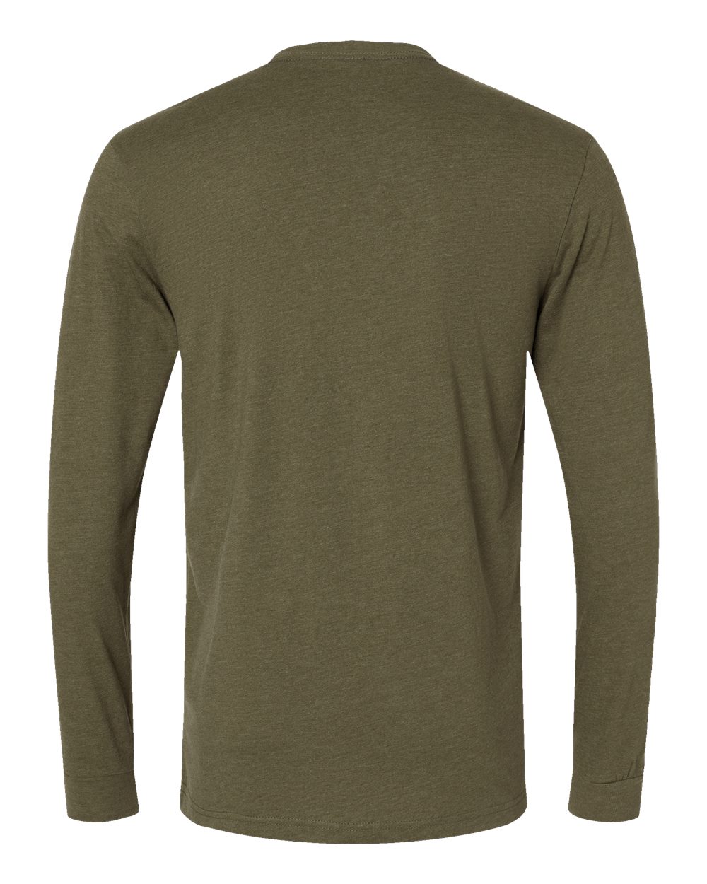 Unisex CVC Long Sleeve T-Shirt - Back - B03618062 - Military Green