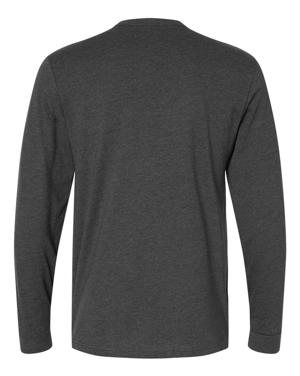 Unisex CVC Long Sleeve T-Shirt - Back - B03618092 - Charcoal