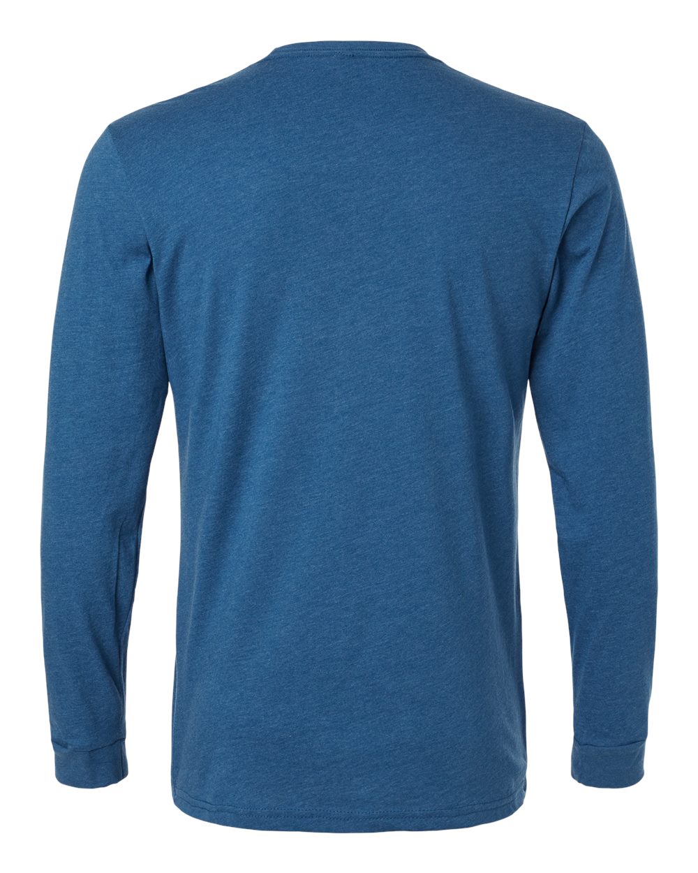 Unisex CVC Long Sleeve T-Shirt - Back - B03618262 - Heather Cool Blue
