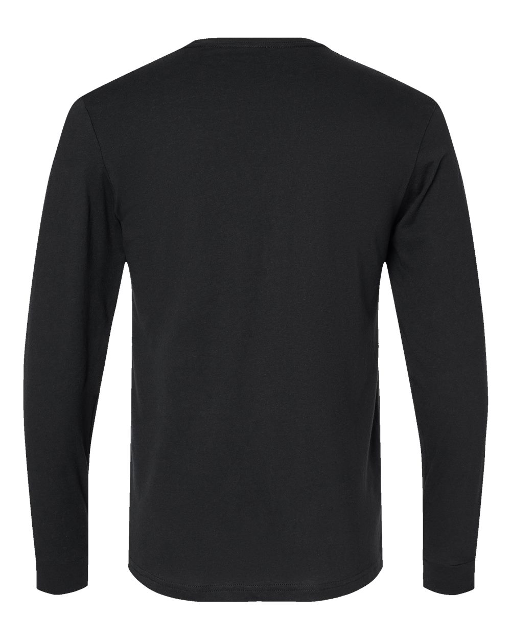 Unisex CVC Long Sleeve T-Shirt - Back - B03618502 - Black
