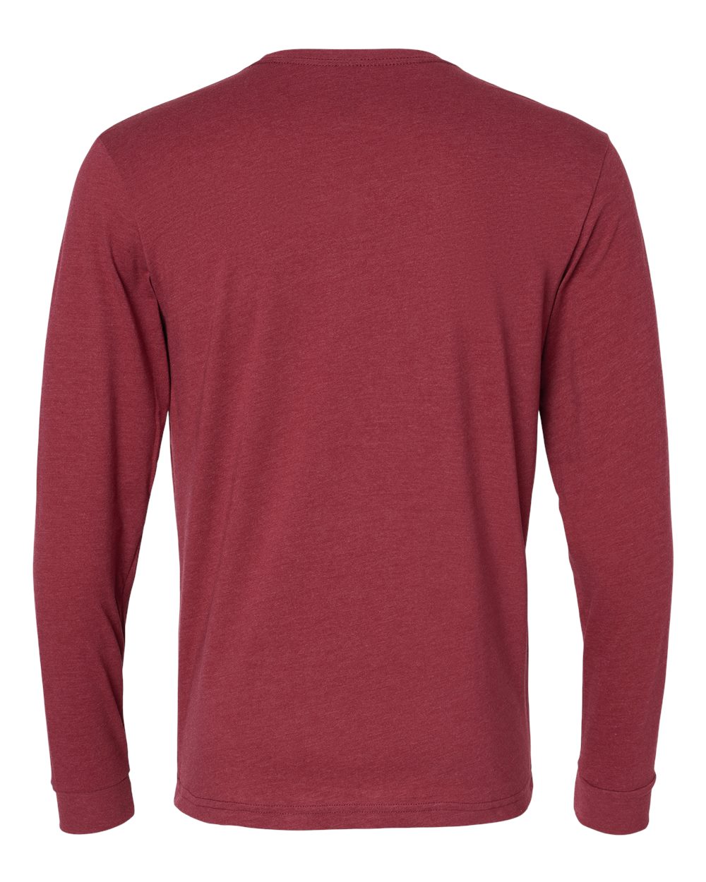 Unisex CVC Long Sleeve T-Shirt - Back - B03618522 - Cardinal