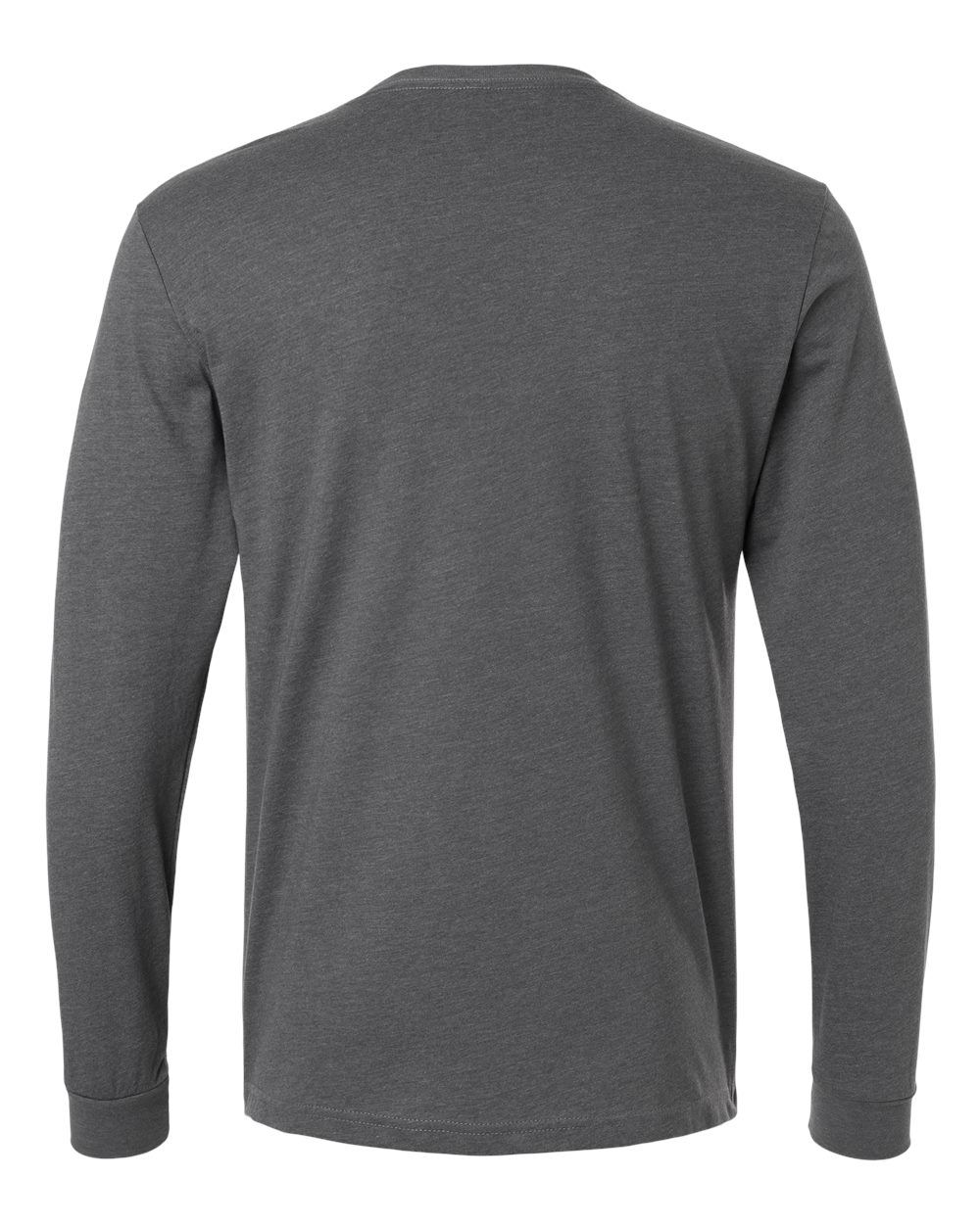 Unisex CVC Long Sleeve T-Shirt - Back - B03618692 - Heather Heavy Metal
