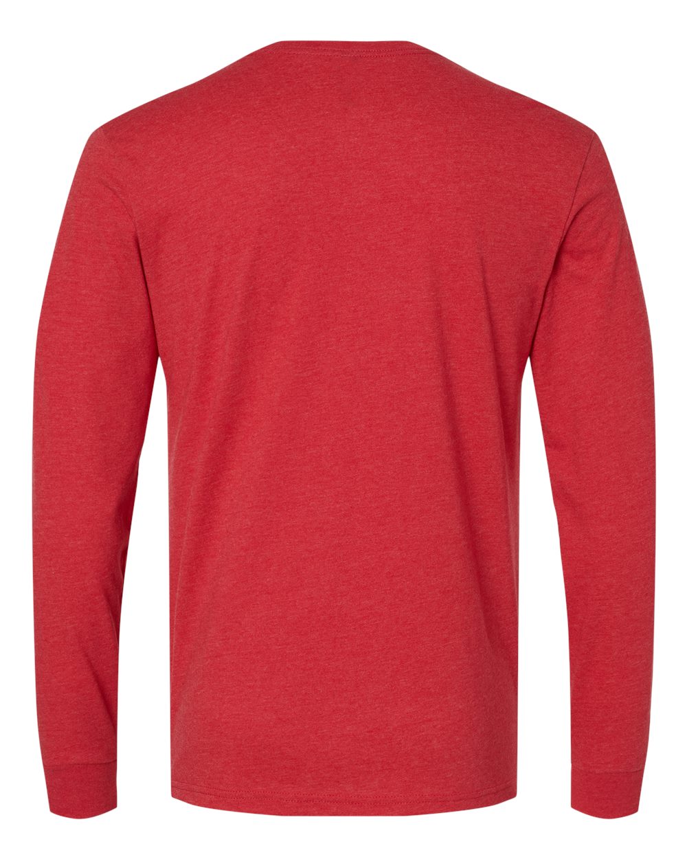 Unisex CVC Long Sleeve T-Shirt - Back - B03618702 - Red