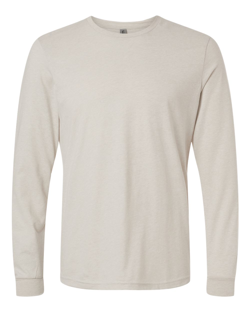 Unisex CVC Long Sleeve T-Shirt - Front - B03618242 - Sand