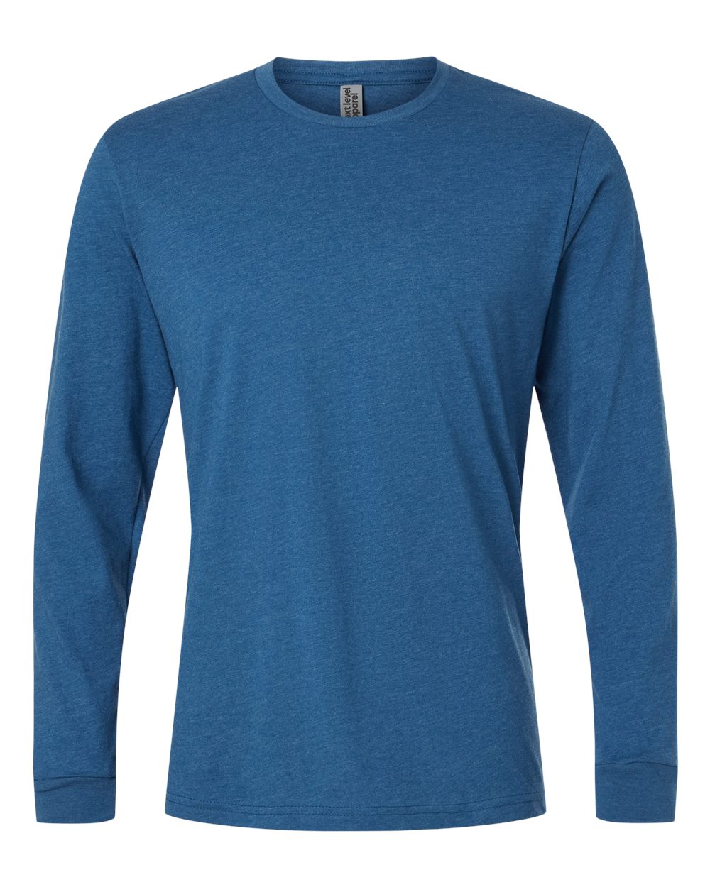 Unisex CVC Long Sleeve T-Shirt - Front - B03618262 - Heather Cool Blue