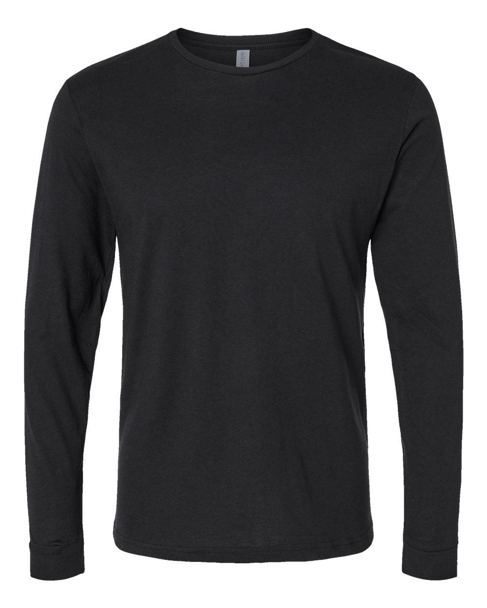 Unisex CVC Long Sleeve T-Shirt - Front - B03618502 - Black