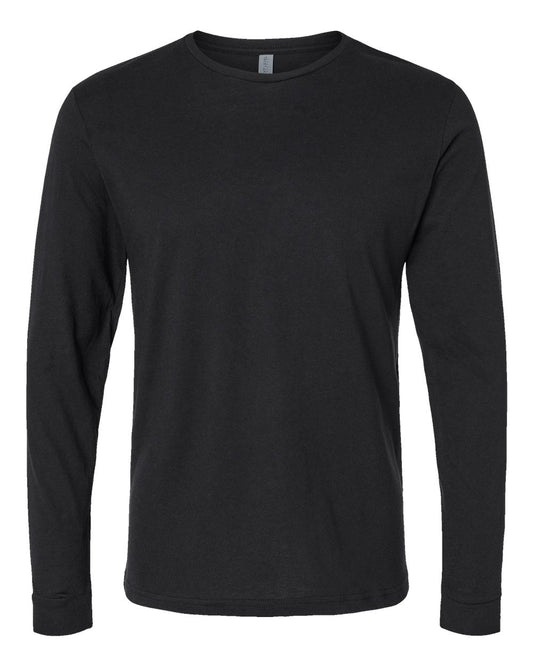 Unisex CVC Long Sleeve T-Shirt - Front - B03618502 - Black