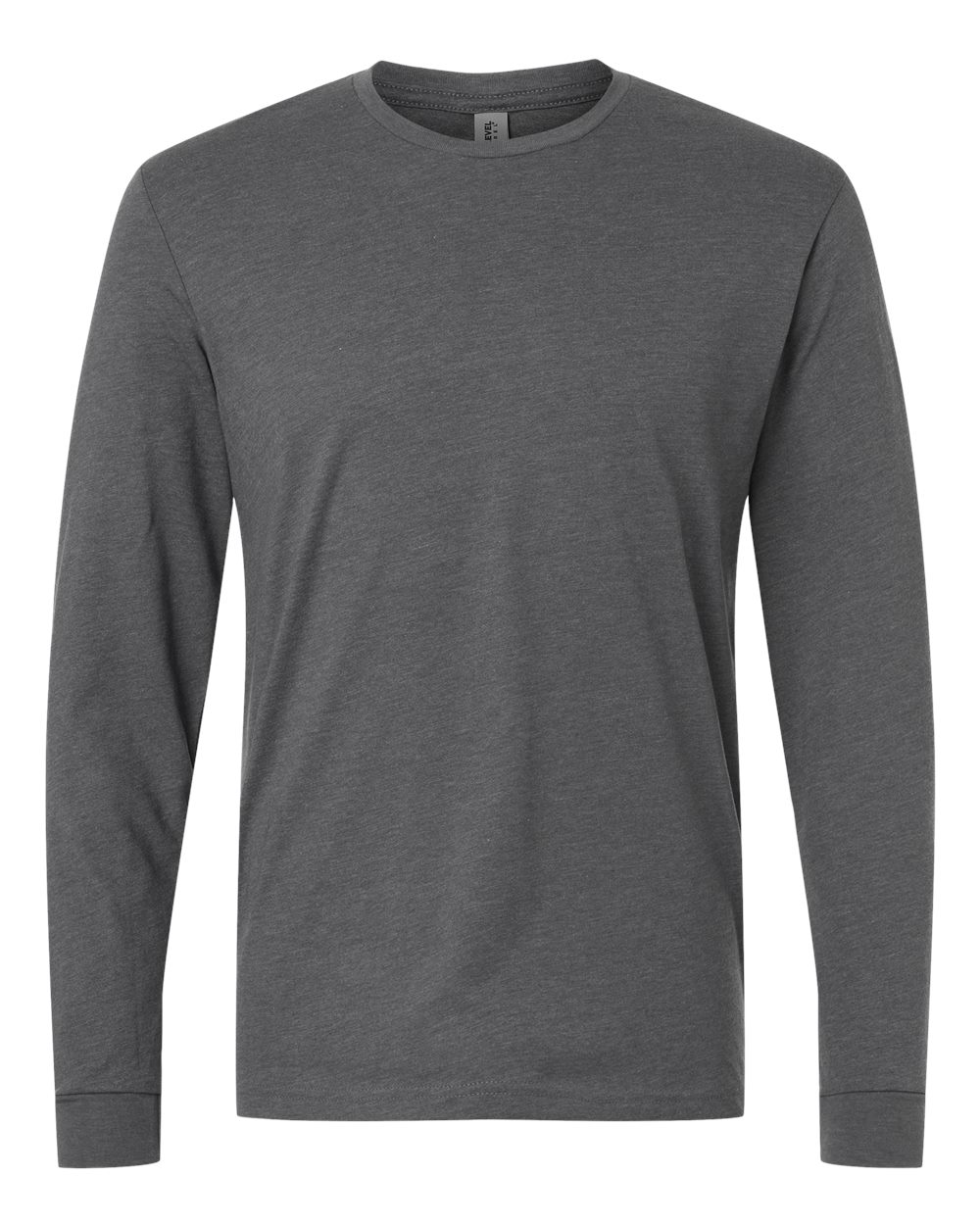 Unisex CVC Long Sleeve T-Shirt - Front - B03618692 - Heather Heavy Metal