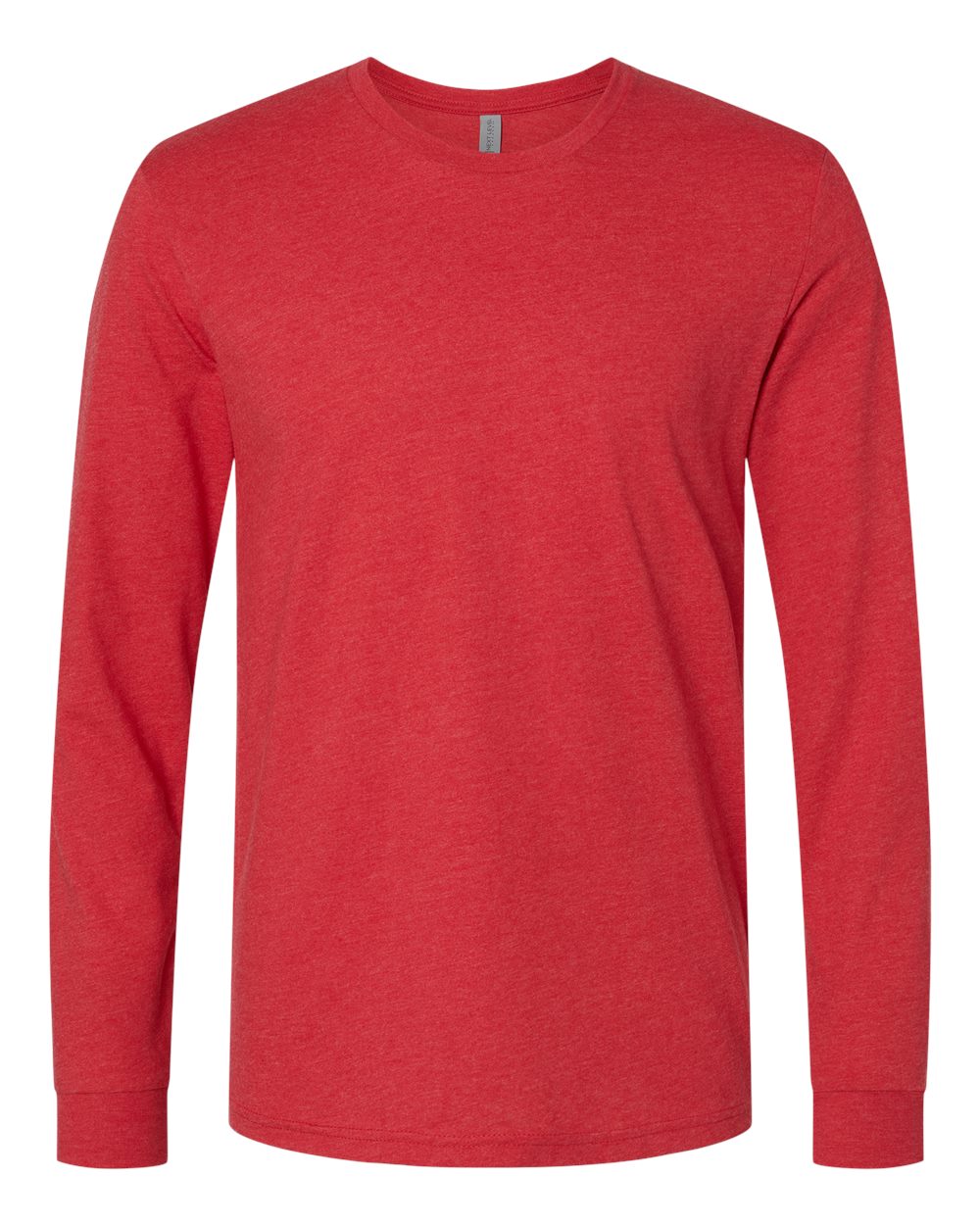 Unisex CVC Long Sleeve T-Shirt - Front - B03618702 - Red