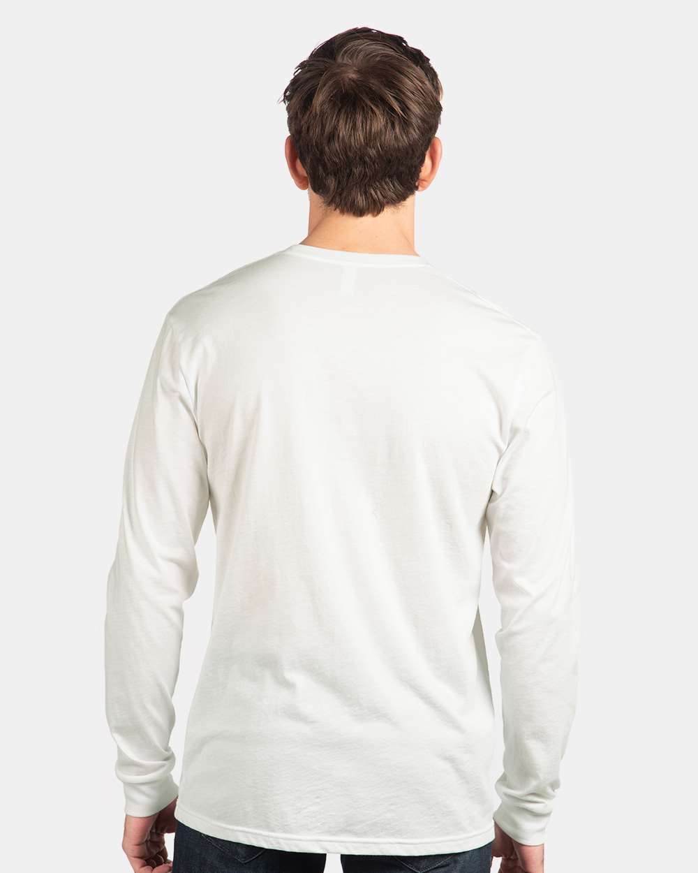Unisex CVC Long Sleeve T-Shirt - OnModelBack - B03618002 - White