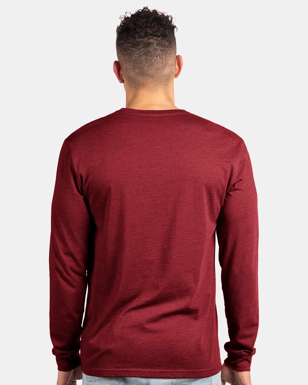 Unisex CVC Long Sleeve T-Shirt - OnModelBack - B03618522 - Cardinal
