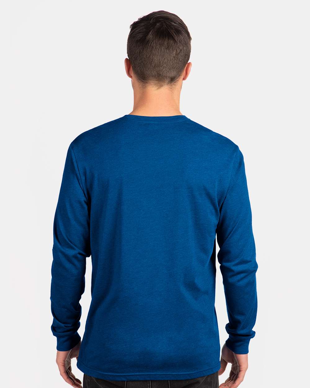 Unisex CVC Long Sleeve T-Shirt - OnModelBack - B03618752 - Royal