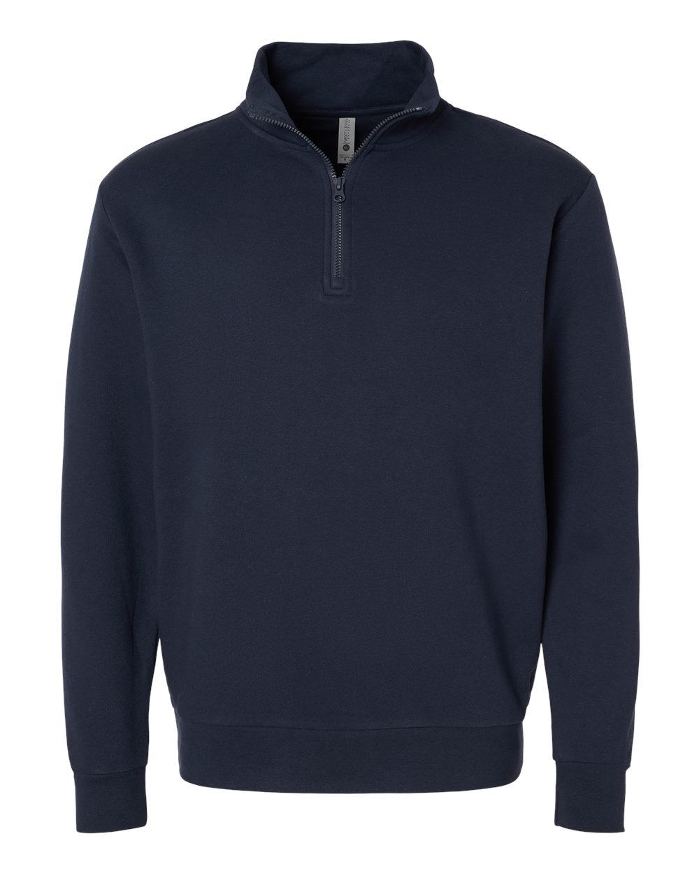 Unisex Fleece Quarter-Zip Pullover - Front - B03818652 - Midnight Navy