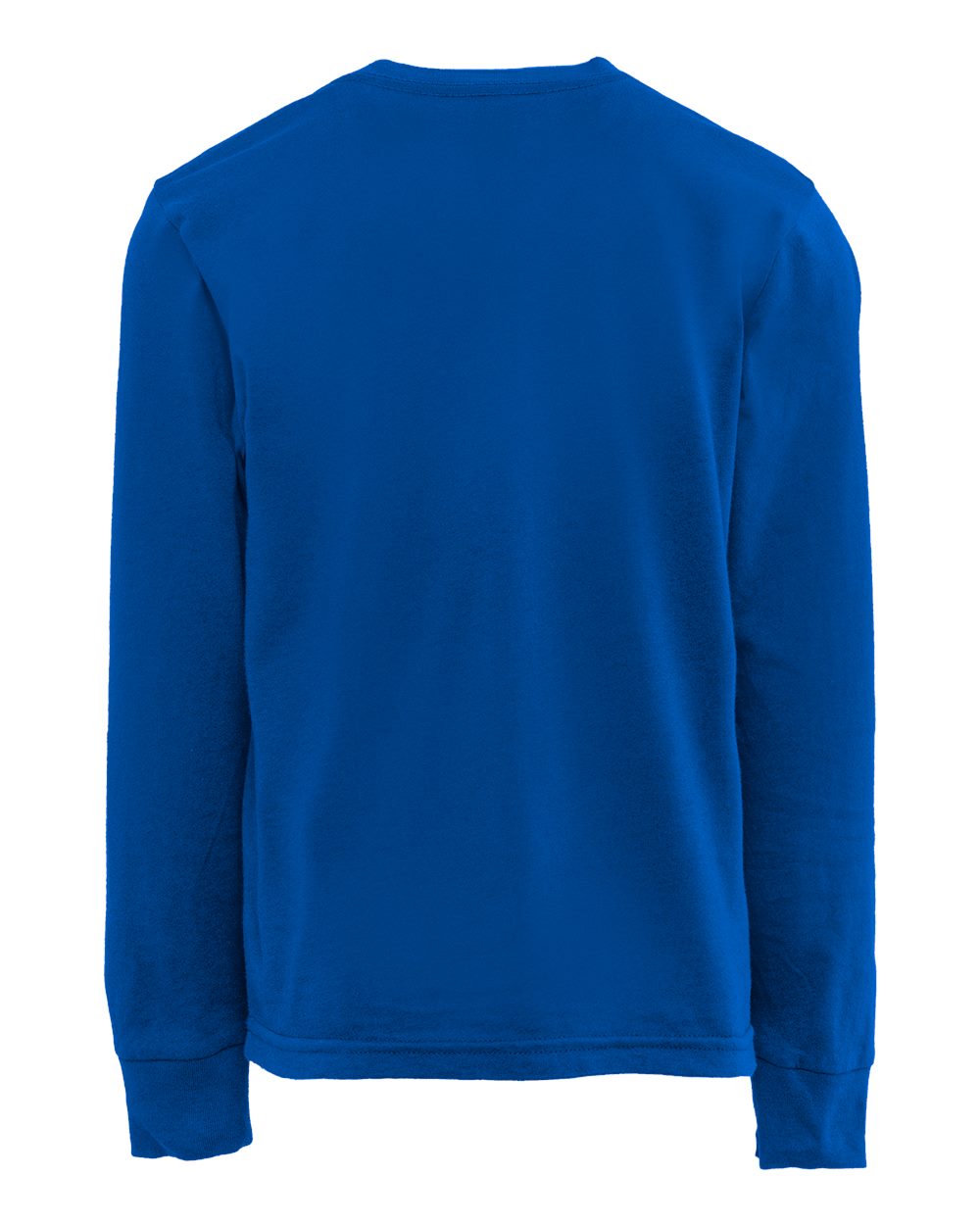 Youth Cotton Long Sleeve T-Shirt - Back - B04118752 - Royal