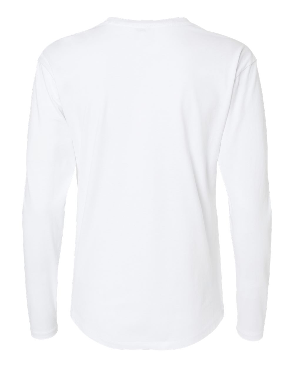 Women's Cotton Relaxed Long Sleeve T-Shirt - Back - B04418002 - White