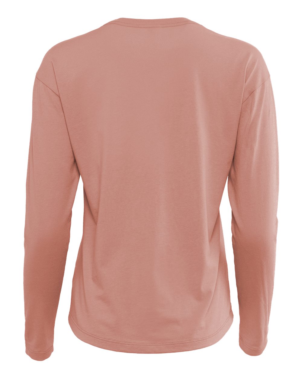 Women's Cotton Relaxed Long Sleeve T-Shirt - Back - B04418302 - Desert Pink