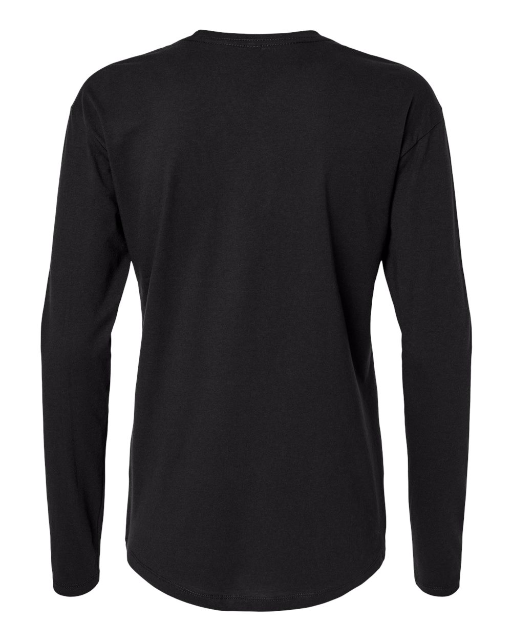 Women's Cotton Relaxed Long Sleeve T-Shirt - Back - B04418502 - Black