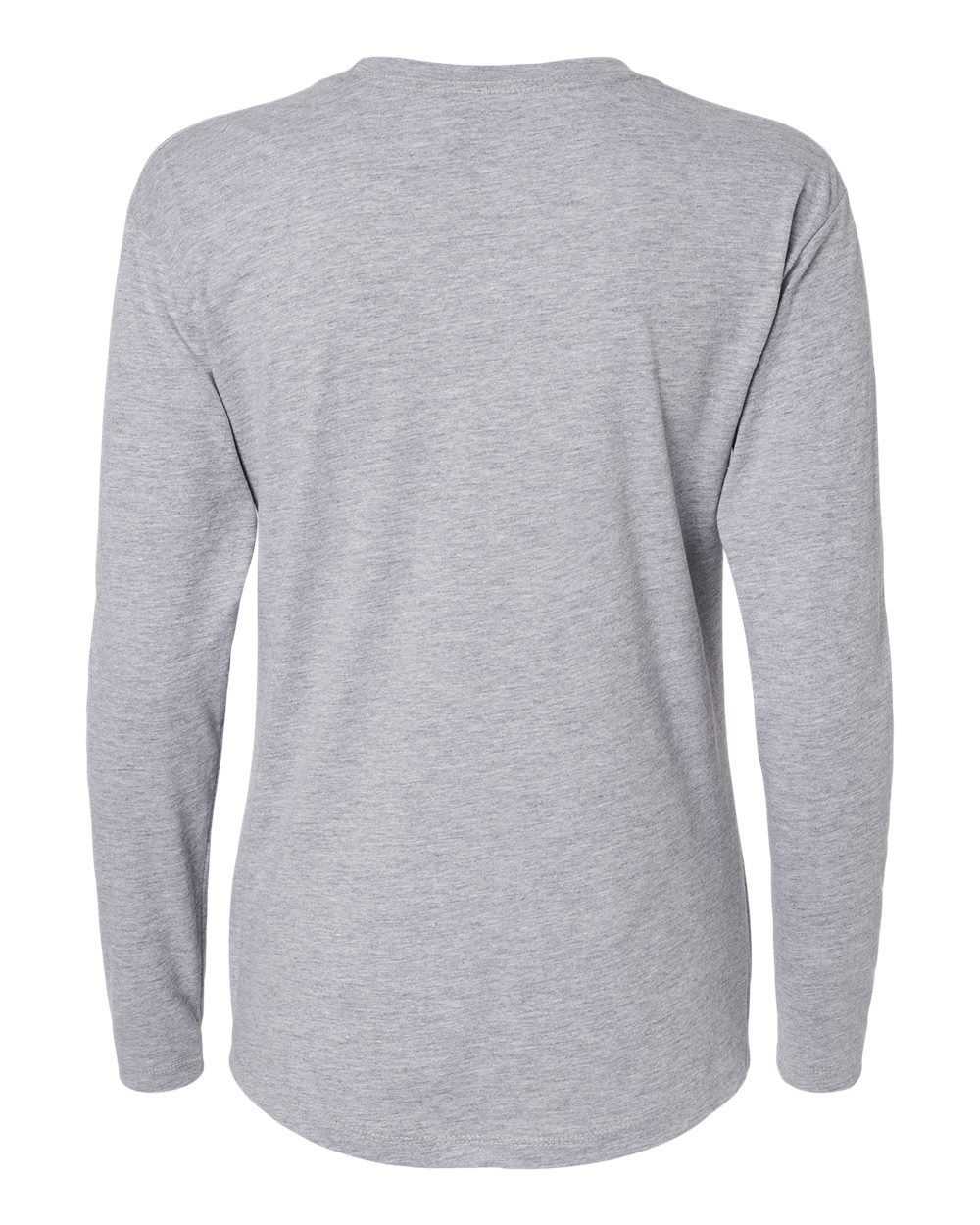 Women's Cotton Relaxed Long Sleeve T-Shirt - Back - B04418582 - Heather Grey