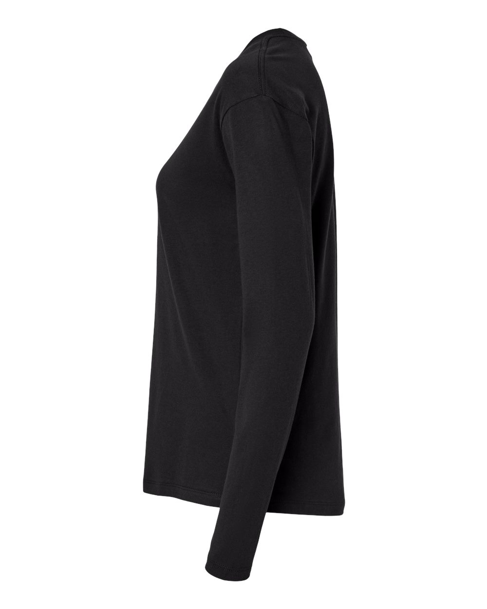 Women's Cotton Relaxed Long Sleeve T-Shirt - DirectSide - B04418502 - Black