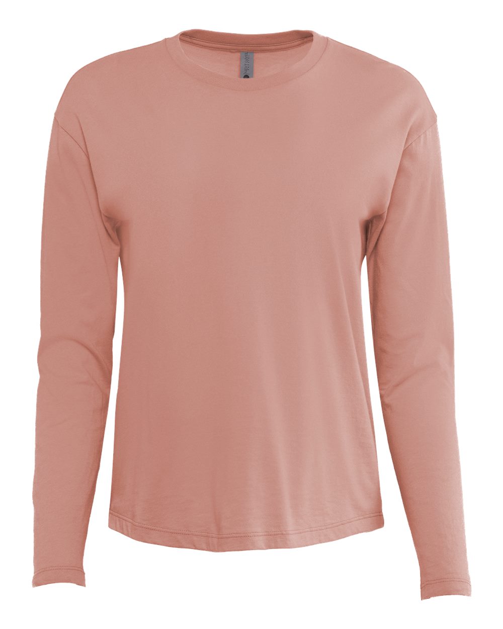 Women's Cotton Relaxed Long Sleeve T-Shirt - Front - B04418302 - Desert Pink