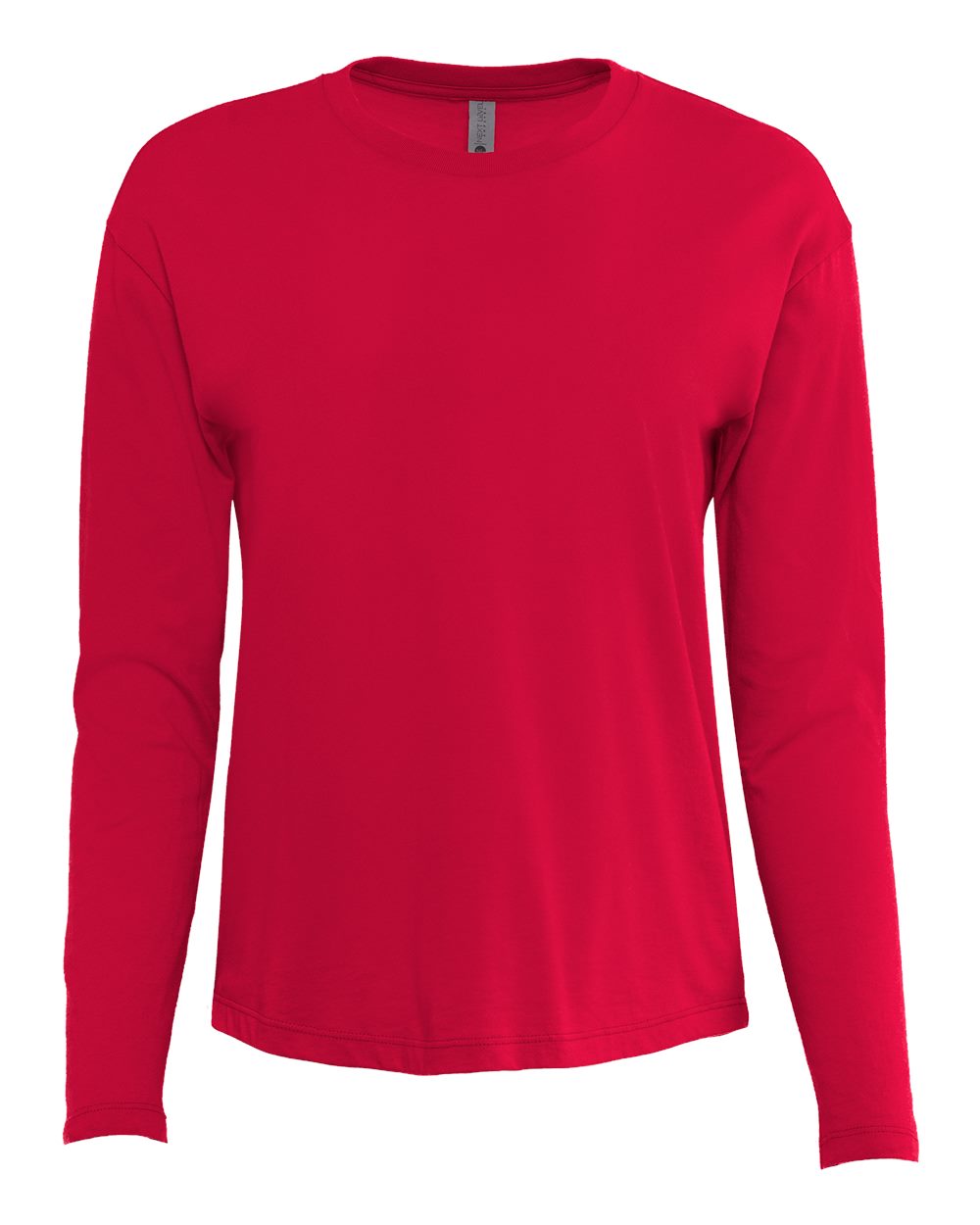 Women's Cotton Relaxed Long Sleeve T-Shirt - Front - B04418702 - Red
