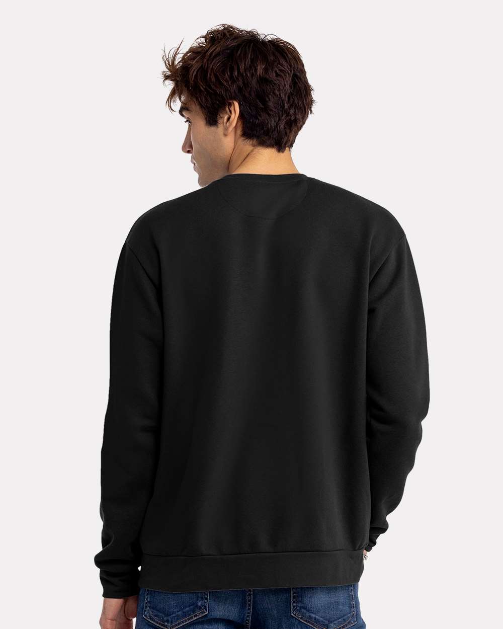 Unisex Santa Barbara Crewneck Sweatshirt - OnModelBack - B04518502 - Black