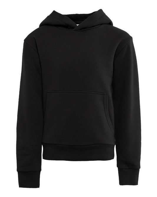 Youth Fleece Hoodie Sweatshirt - Front - B04718502 - Black