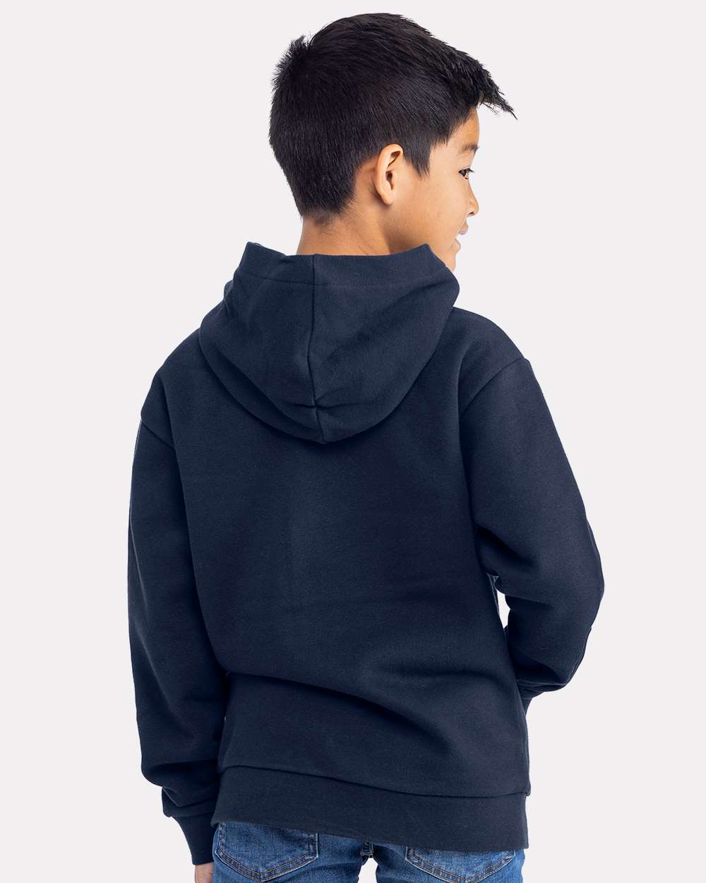Youth Fleece Hoodie Sweatshirt - OnModelBack - B04718652 - Midnight Navy