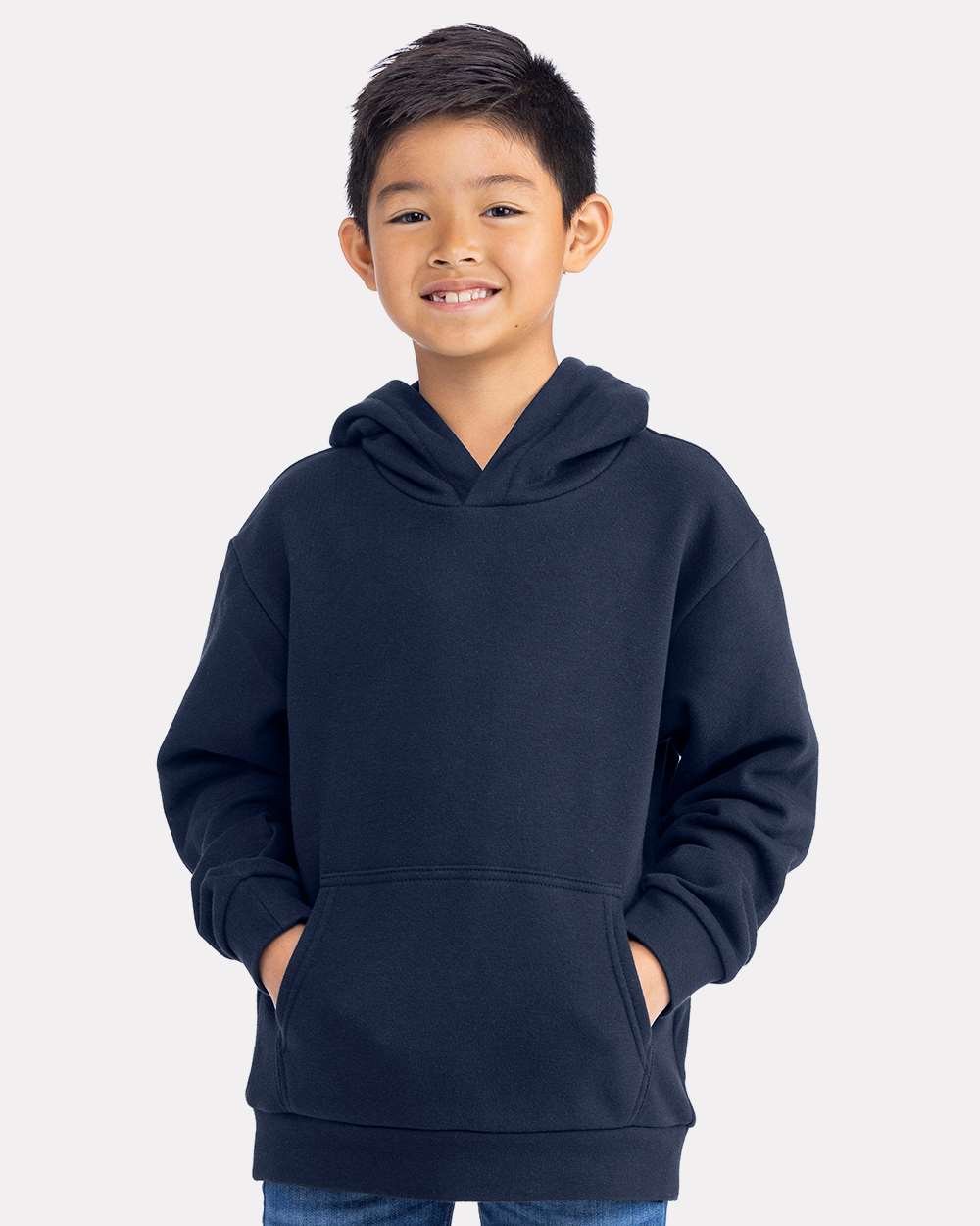 Youth Fleece Hoodie Sweatshirt - OnModelFront - B04718652 - Midnight Navy