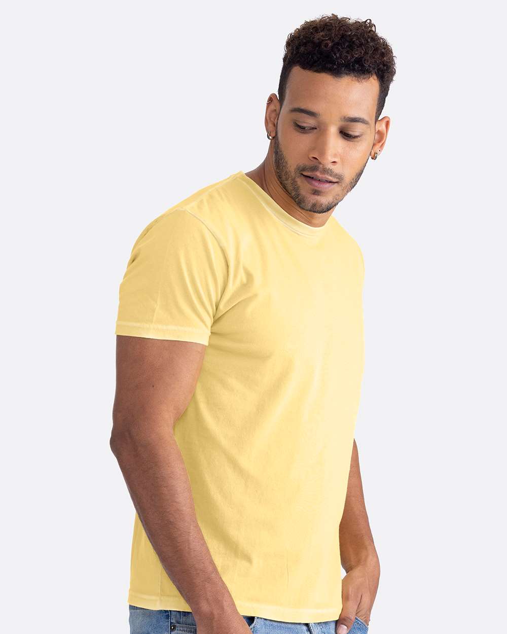 Soft Wash T-Shirt - OnModelSide - B05118402 - Washed Banana Cream