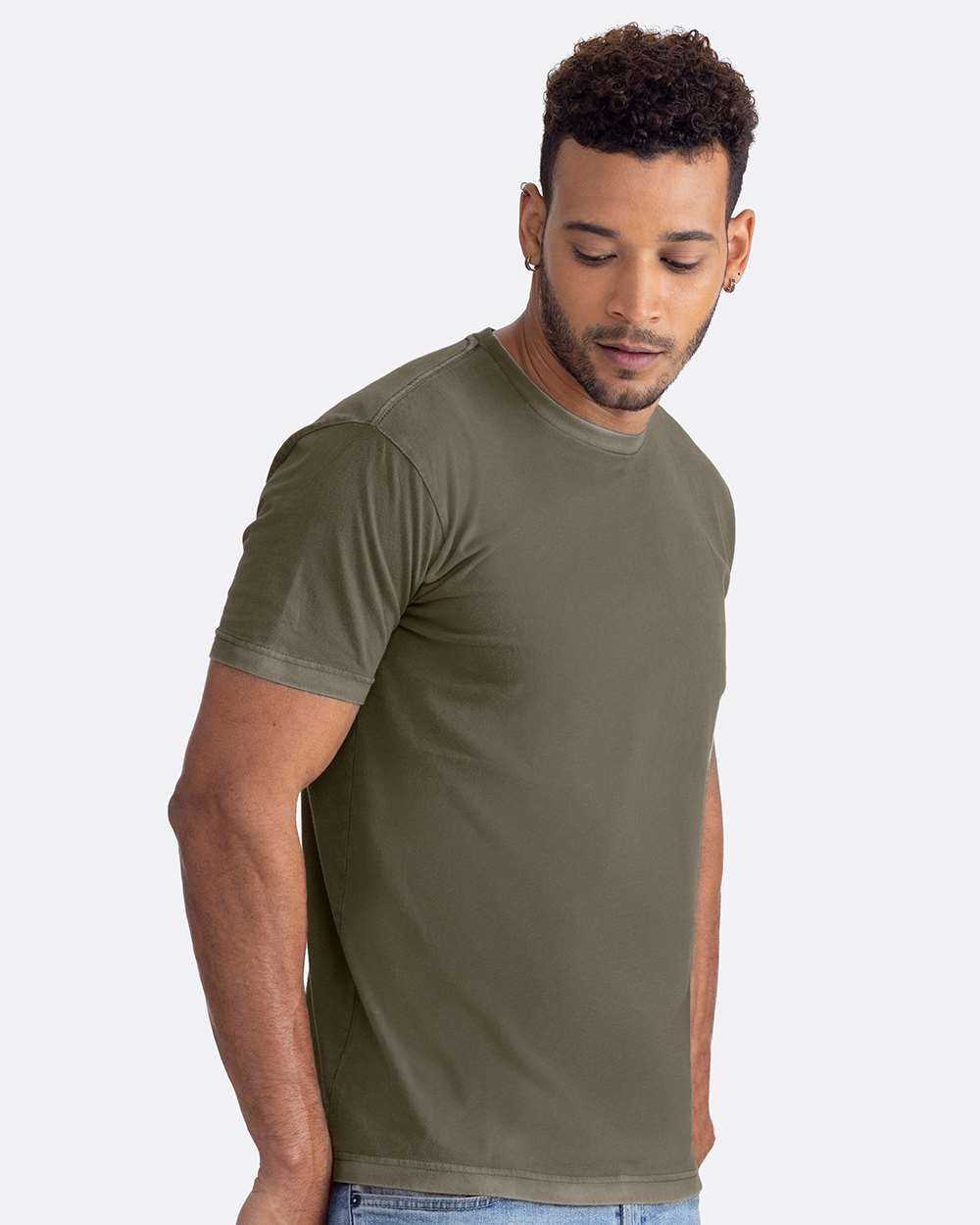 Soft Wash T-Shirt - OnModelSide - B05118542 - Washed Military Green
