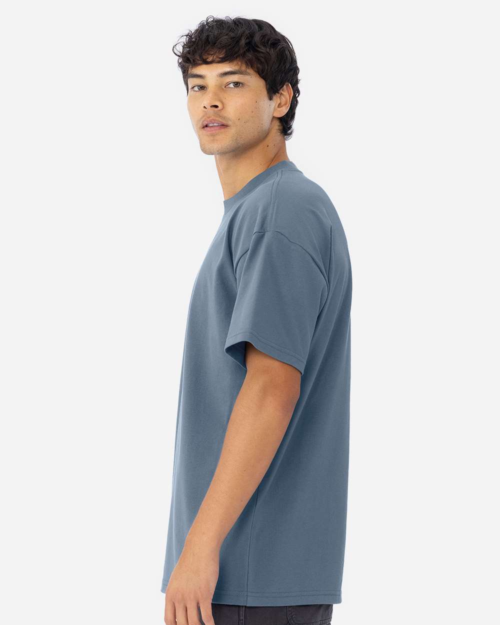 Heavyweight T-Shirt - OnModelSide - B10018252 - Blue Jean
