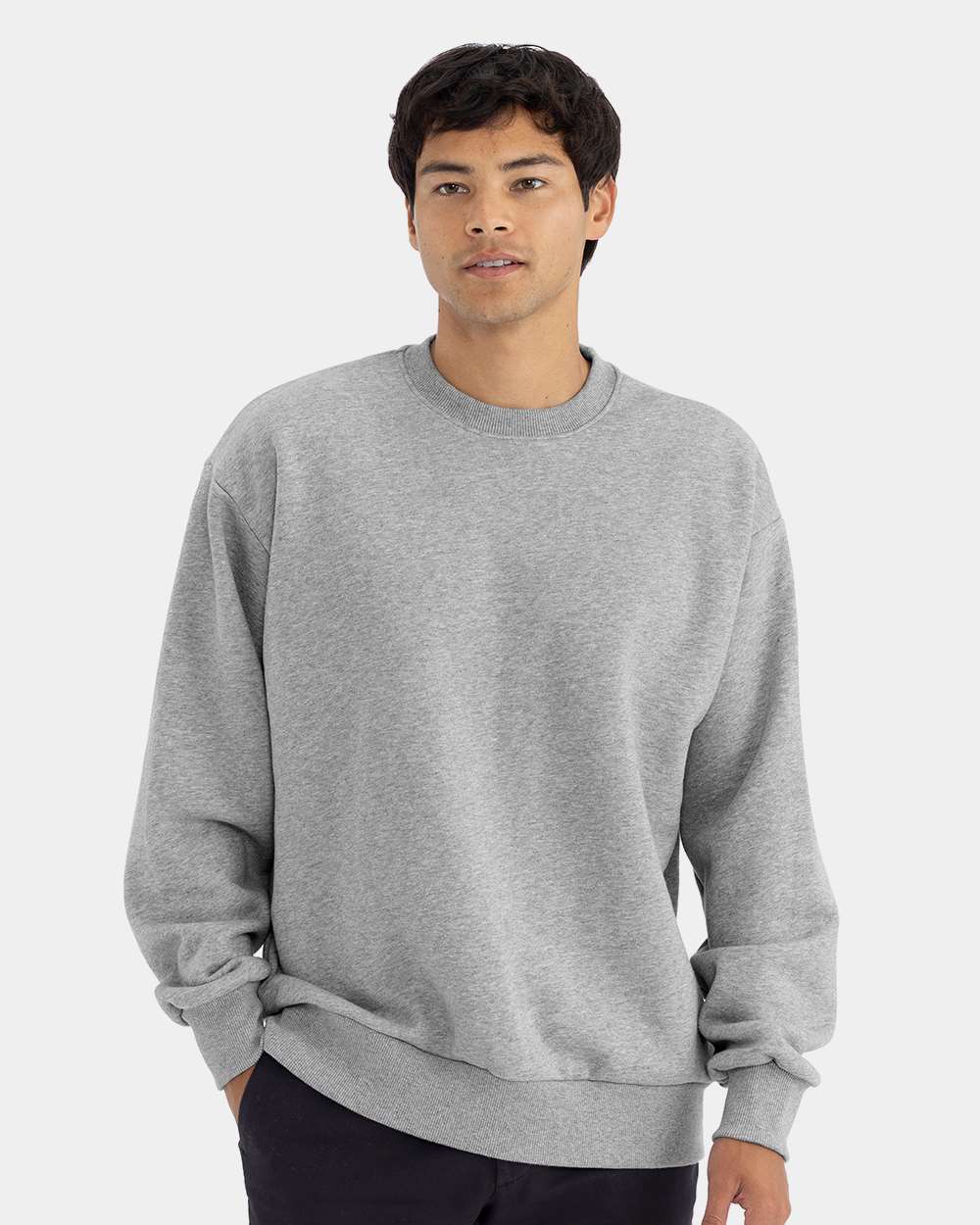 Unisex Heavyweight Crewneck Sweatshirt - Front - B05518112 - Heather Grey
