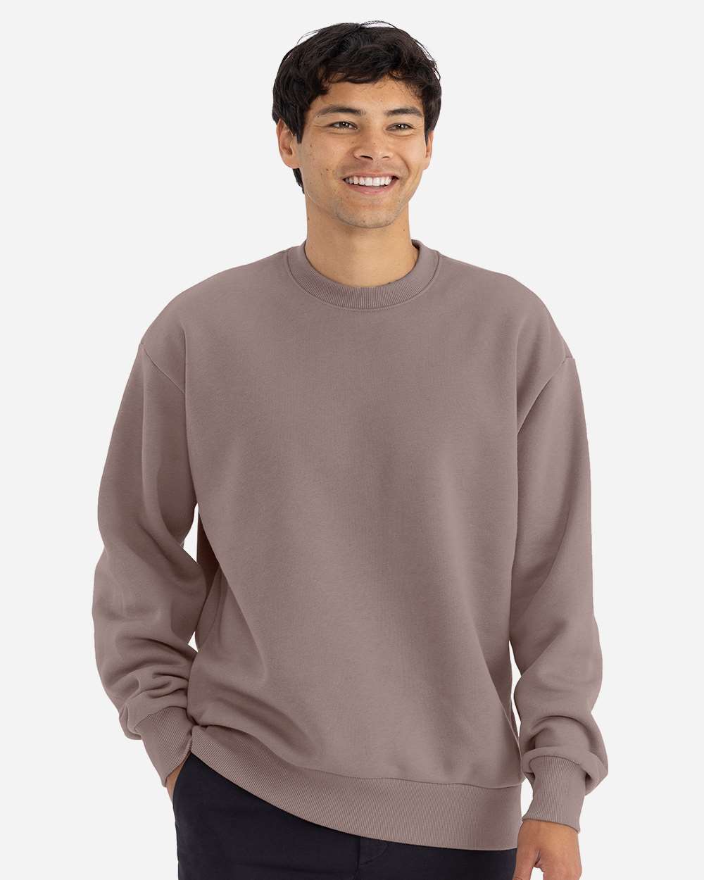 Unisex Heavyweight Crewneck Sweatshirt - OnModelFront - B05518012 - Shiitake