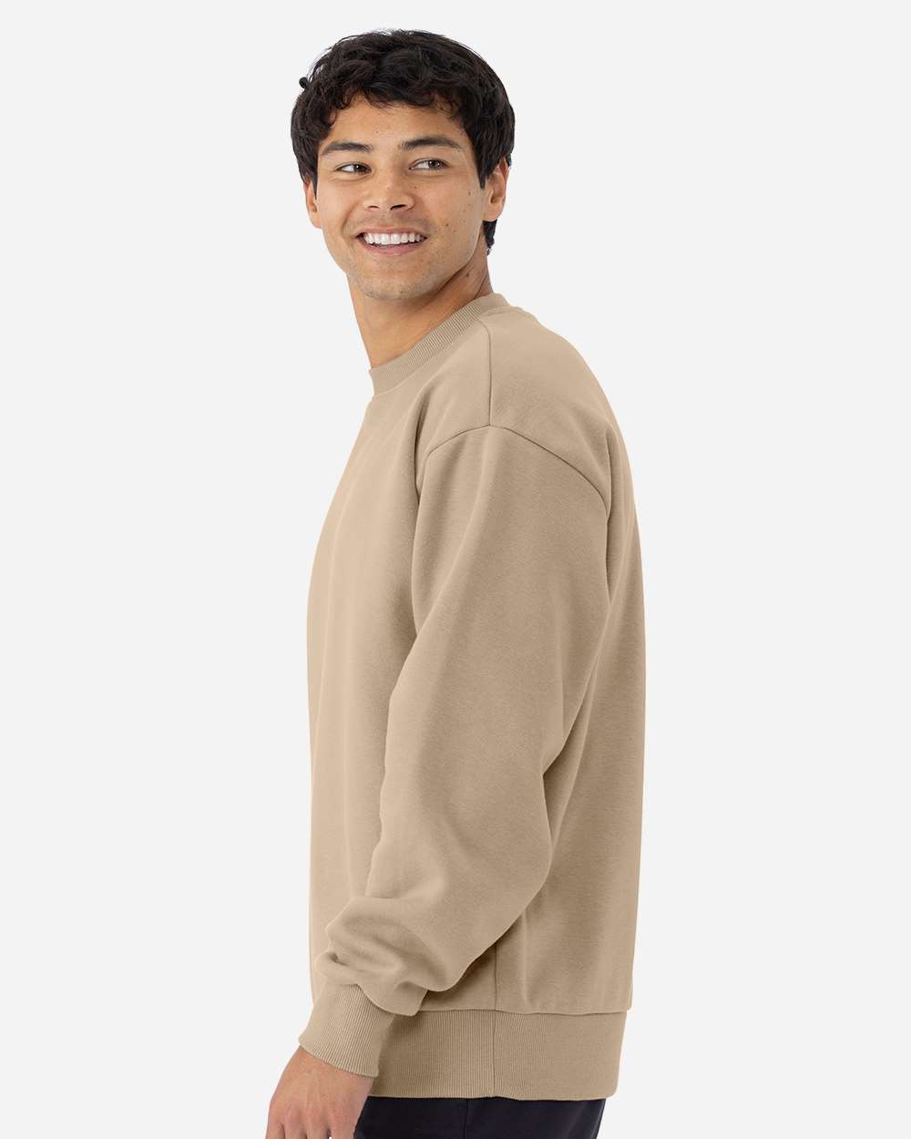 Unisex Heavyweight Crewneck Sweatshirt - OnModelSide - B05518242 - Tan