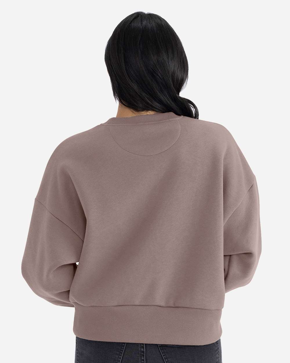 Women's Heavyweight Crewneck Sweatshirt - OnModelBack - B05718012 - Shiitake